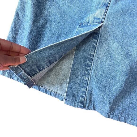 Vintage Tommy Hilfiger Denim Midi Skirt Straight Snap Button Y2K size 6 - Picture 5 of 5